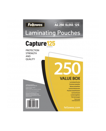 Fellowes A4 Glossy 125 Micron Laminating Pouch 250-Value Pack