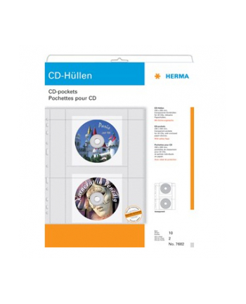 Herma CD pockets made of transparent film incl. paper pockets 10 p (7682)