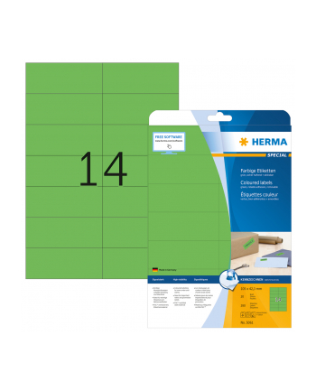 Herma Etykiety kolorowe 5061 A4 105 x 42,3mm papier matowy zielony 280 szt 5061
