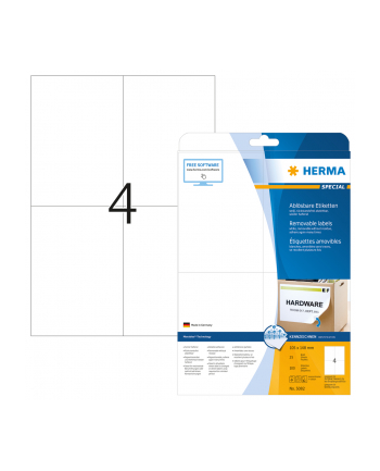 Herma Etykiety odklejalne 5082 Movables A4 105 x 148mm białe papier matowy 100 szt 5082