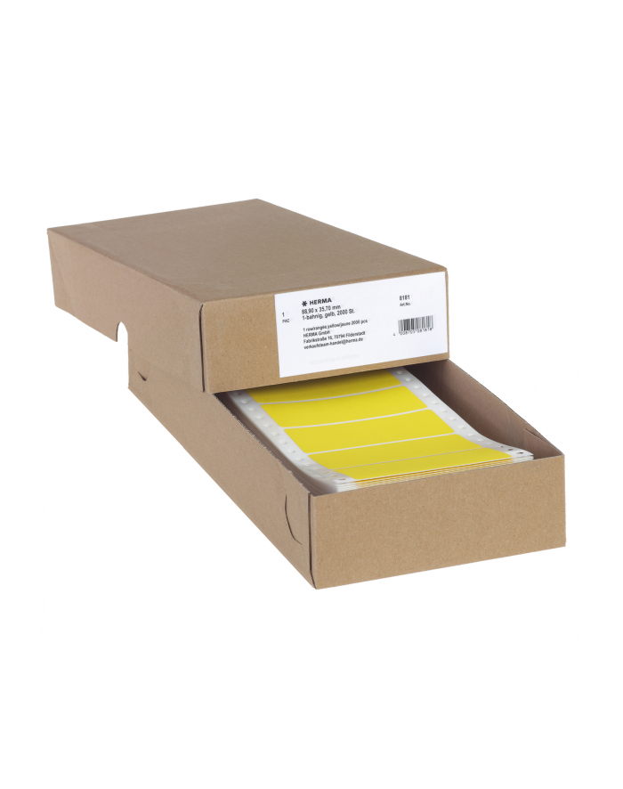 Herma Komputerowe etykiety 1-lane 88,9 x 35,7mm żółty papier matowy 2000szt. 8181 główny