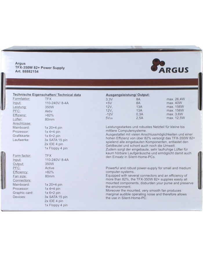 Inter-Tech Argus TFX-350W retail 350W TFX12V (88882154) główny