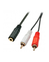 Kabel LINDY RCA (Cinch) x2 MiniJack 3.5 mm 0.25 Czarny (35677) - nr 1