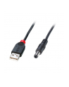 LINDY Kabel przewód USB - Wtyk zasilający DC 2.1/5.5mm 1.5m (70268) - nr 1