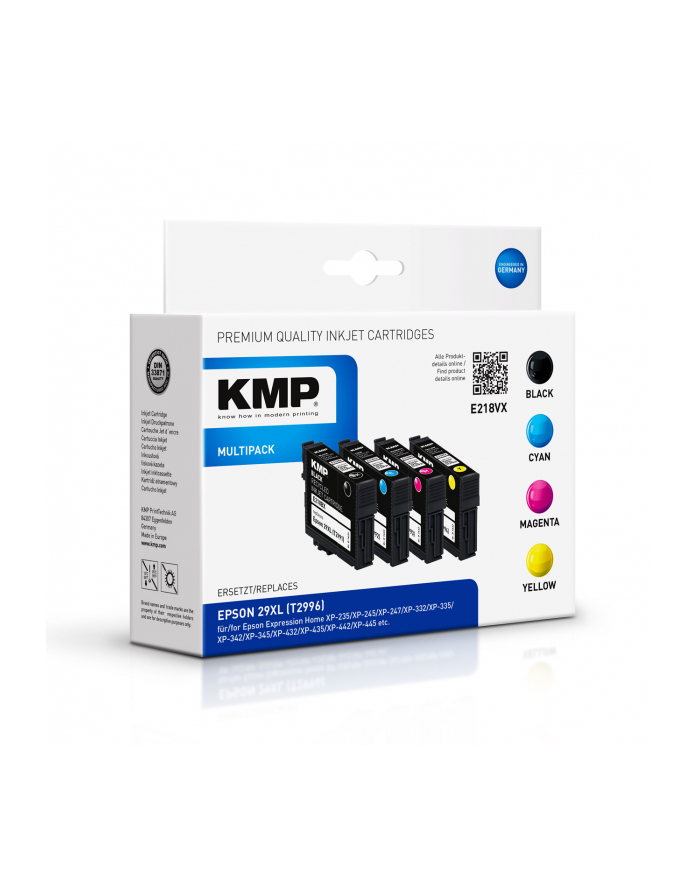 KMP E218VX - 4 pakker - Højtydende - sort gul cyan magenta - blækpatron (alternativ til: Epson 29XL Epson T2991 Epson T2992 Epson T2993 Epso główny