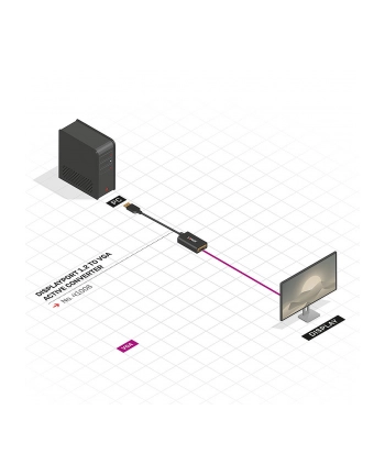 LINDY DisplayPort na VGA Czarny (41006)