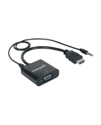 Manhattan AV Konwerter 1x Złącze Męskie HDMI Złącze Żeńskie jack 3.5 mm => 1x Złącze Żeńskie VGA  (151559)