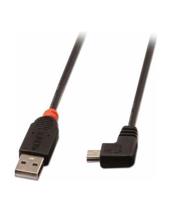 Lindy USB A-miniUSB B kątowa M/M 1m Czarny (31971)