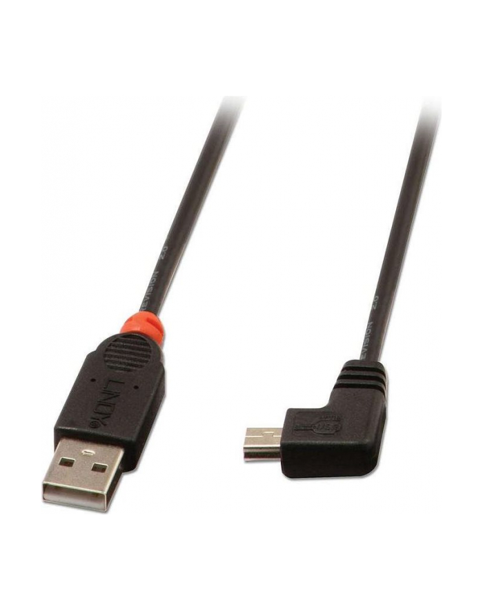 Lindy USB A-miniUSB B kątowa M/M 1m Czarny (31971) główny
