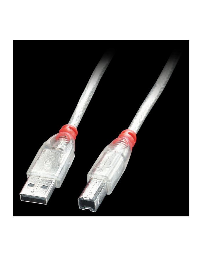 LINDY USB-A - USB-B 2m Przezroczysty (41753) główny