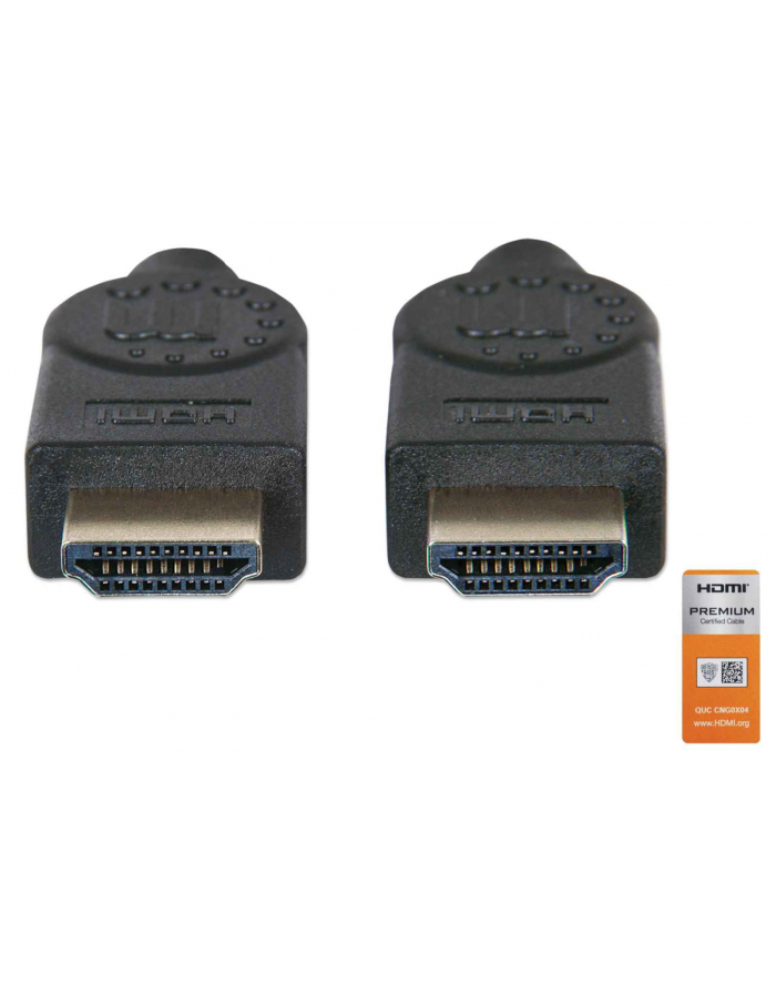 Manhattan Kabel Manhattan MANHATTAN Kabel HDMI Premium High Speed + Ethernet, 1.8m, černý (355346) główny