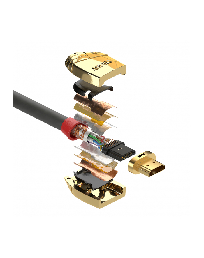 Lindy Kabel HDMI 2.0 4K UHD High Speed Gold Line 1m (37861) główny
