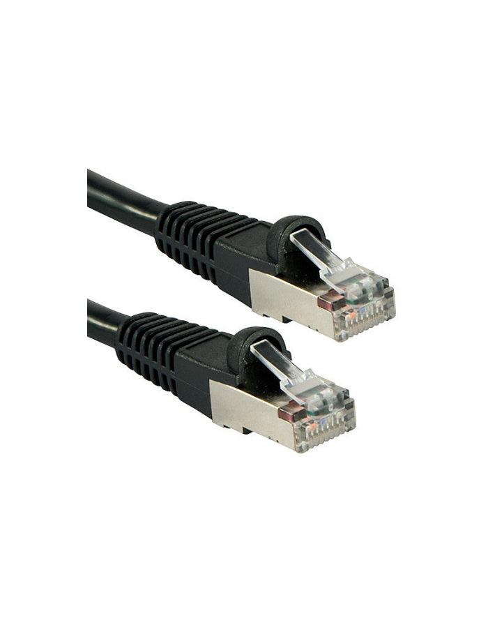 Lindy 47175 Kabel sieciowy (skrętka) RJ45 Cat.6a S/FTP LS0H, Czarny - 0,3m główny
