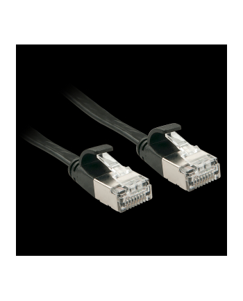 Lindy 47483 Kabel sieciowy (skrętka) RJ45 Cat.6a U/FTP, płaski, Czarny - 3m