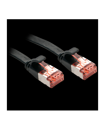 Lindy 47570 Kabel sieciowy (skrętka) RJ45 Cat.6 U/FTP, płaski, Czarny - 0,3m