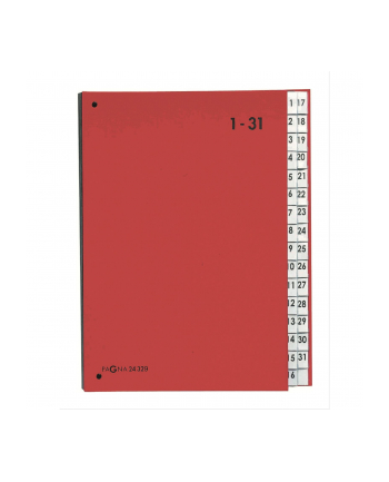 Pagna Teczka-Skorowidz Color do Opisu Twarda Okładka Indeksy 1-31 Czerwona 2432901
