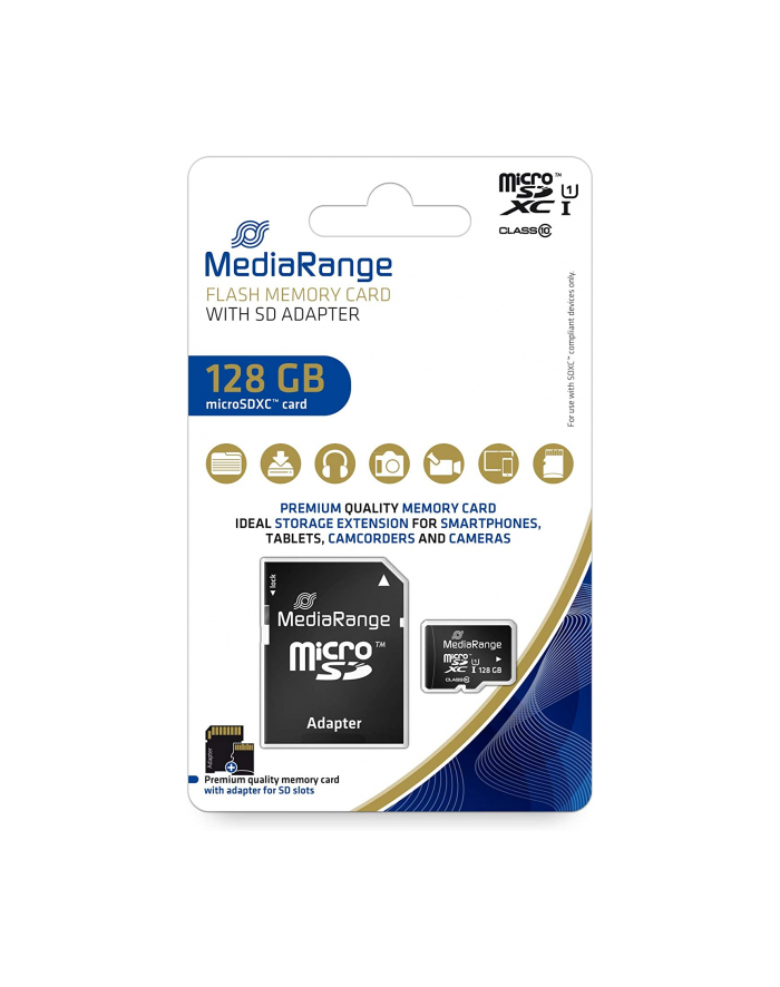 Mediarange MicroSDXC 128GB Class 10 UHS-1 + adapter SD (MR945) główny