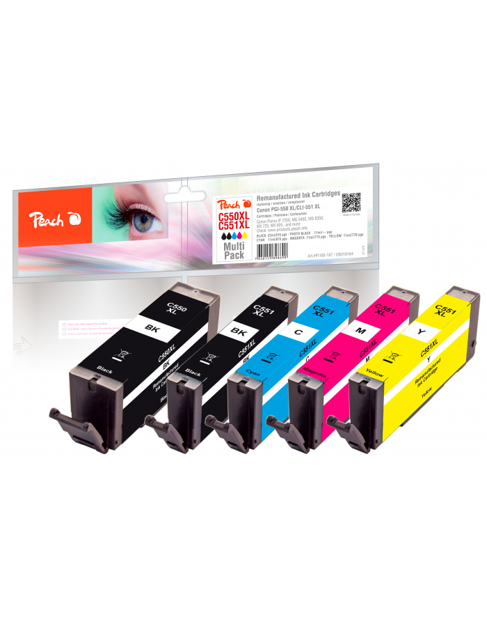 Peach Multi Pack Plus - Kartridż z tuszem Żółty główny