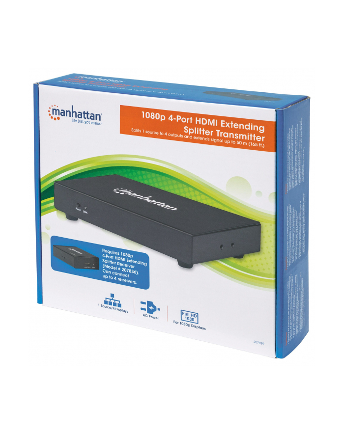 Manhattan 1080p 4-Port HDMI Extending Splitter Transmitter (207829) główny