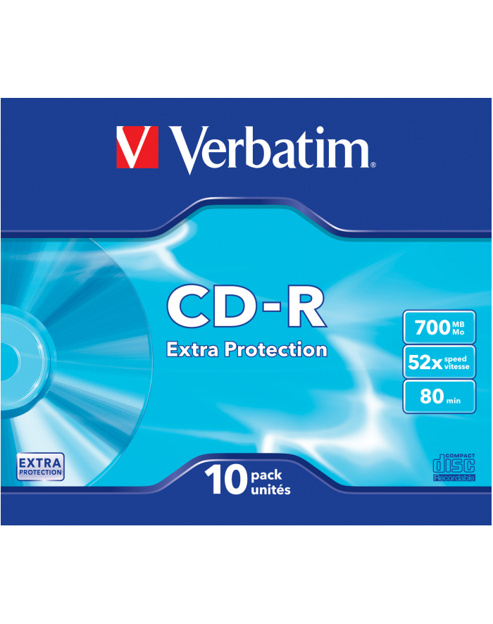 CD-R Verbatim [ slim jewel case 10 | 700MB | 52x | DataLife ] główny