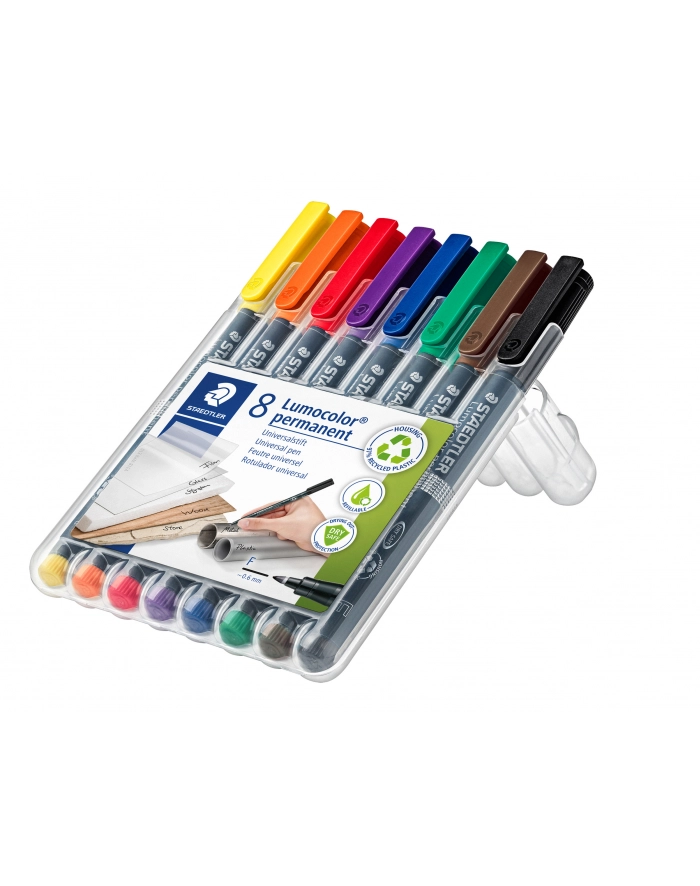 Staedtler Foliopis Lumocolor F Wodoodporny Zestaw 8 Kol. 1 2 3 4 5 6 7 9 W Etui Box główny