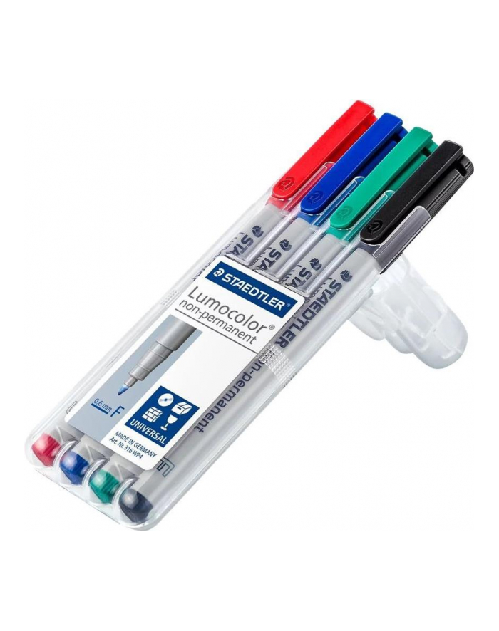 Staedtler Flamaster Suchościeralny Lumocolor Ohp, F, 4 Kolory W Etui (Sta017) główny