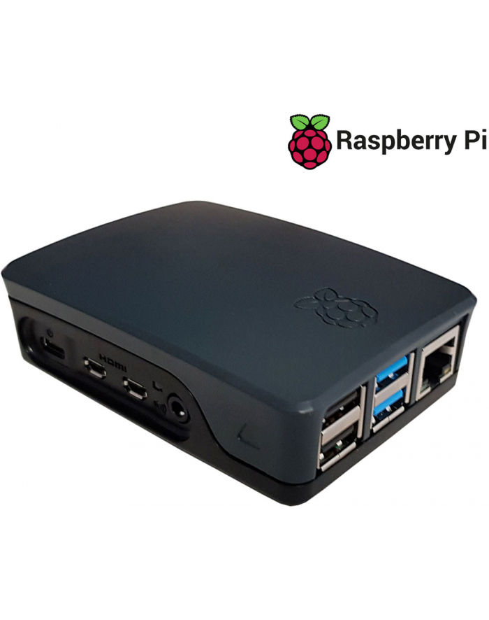 Raspberry Pi Obudowa 4 plastikowa czarno-szara (PI4B_CASE_BLKGRY) główny