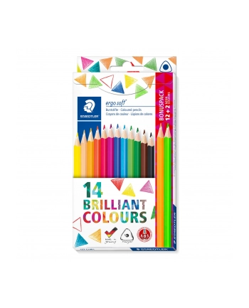 Staedtler Kredki Ergosoft Trojkatne 12Kol+2Ko