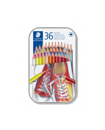 Staedtler Kredki Sześciokątne 36 Kolorów Metalowe Opakowanie