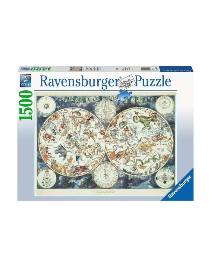 Puzzle 1500el Mapa z fantastycznymi zwierzętami 160037 RAVENSBURGER główny