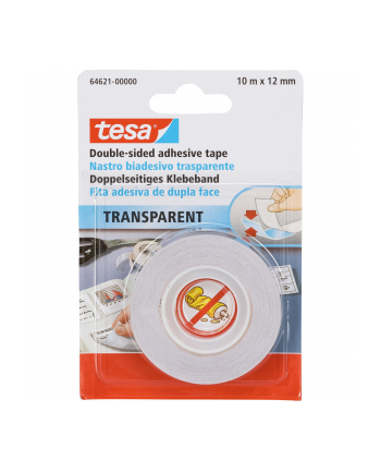 Tesa Taśma dwustronna z paskiem ochronnym 10m x 12mm przezroczysta