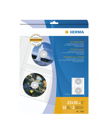 Herma CD pockets made of transparent film incl. paper pockets 10 p (7682)