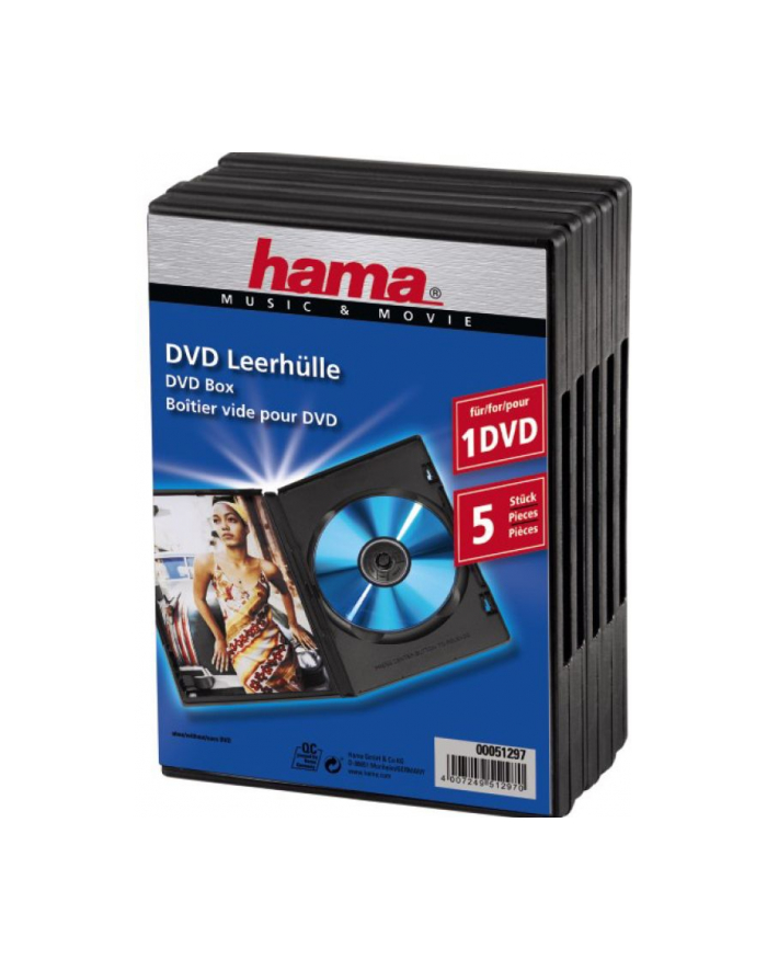 Hama DVD Jewel Cases, Pack of 5, black (00051297) główny