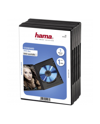 Hama DVD Jewel Cases, Pack of 5, black (00051297)