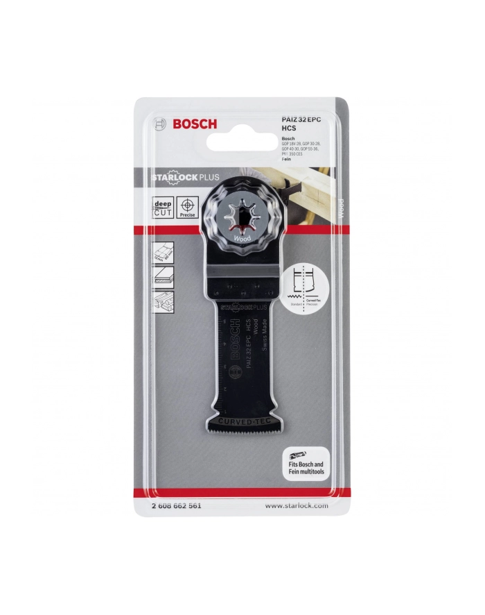 Bosch Brzeszczot HCS do cięcia wgłębnego PAIZ 32 EPC Wood 60 x 32 mm 2608662561 główny