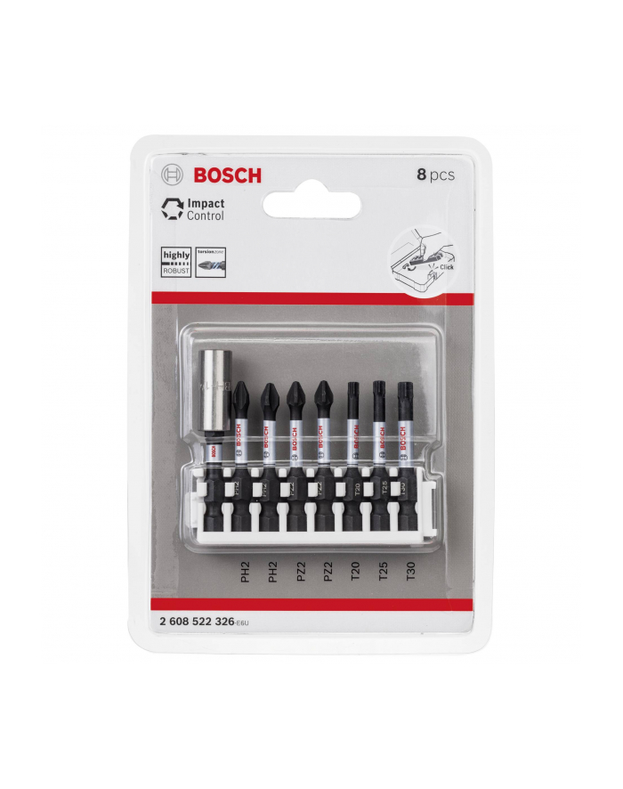 Bosch 8-Częściowy Zestaw Końcówek Wkręcających Impact Control 2608522326 główny