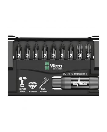 Wera Bity diamentowe z uchwytem Impaktor do wkrętarek impulsowych w zestawie Wera Bit-Check 8755-9/IMP DC (05057684001)