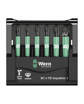 Wera Bity wkrętakowe diamentowe Impaktor do wkrętarek impulsowych w zestawie Mini-Check Impaktor 2 (05057693001)