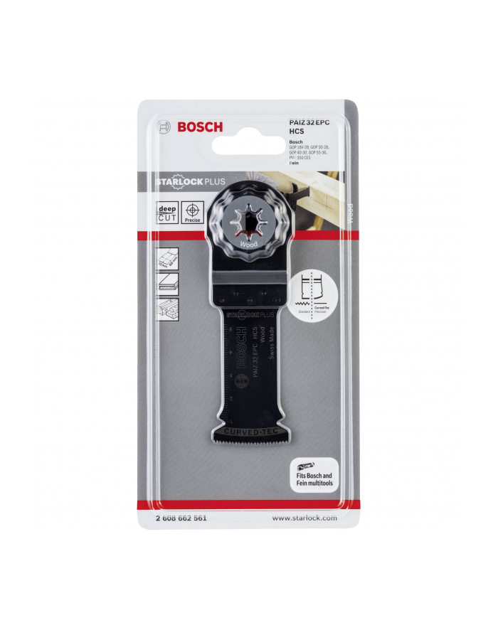 Bosch Brzeszczot HCS do cięcia wgłębnego PAIZ 32 EPC Wood 60 x 32 mm 2608662561 główny