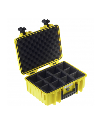 B&W outdoor.cases Typ 4000 RPD z przegrodami Żółta