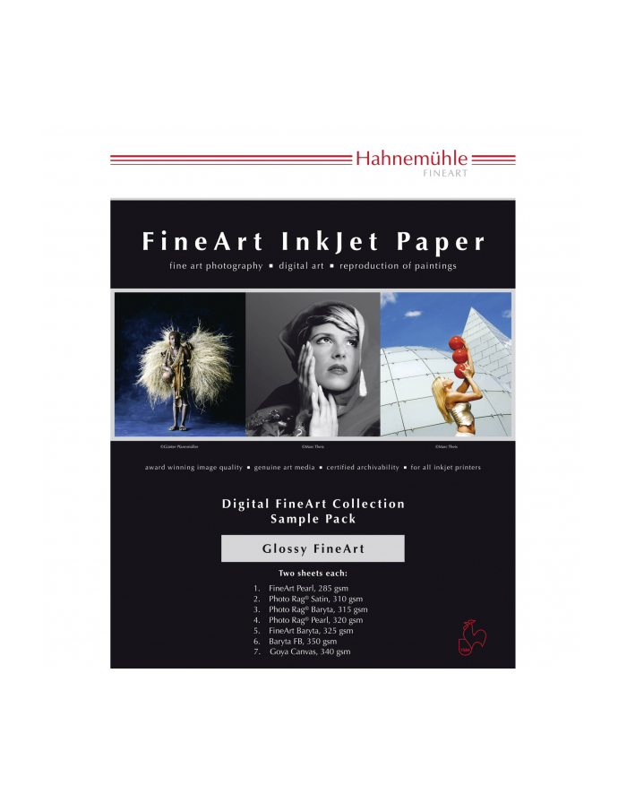 HahnemŘhle Digital FineArt A 4 Testpack glńnzende Papiere (HAH10640308) główny
