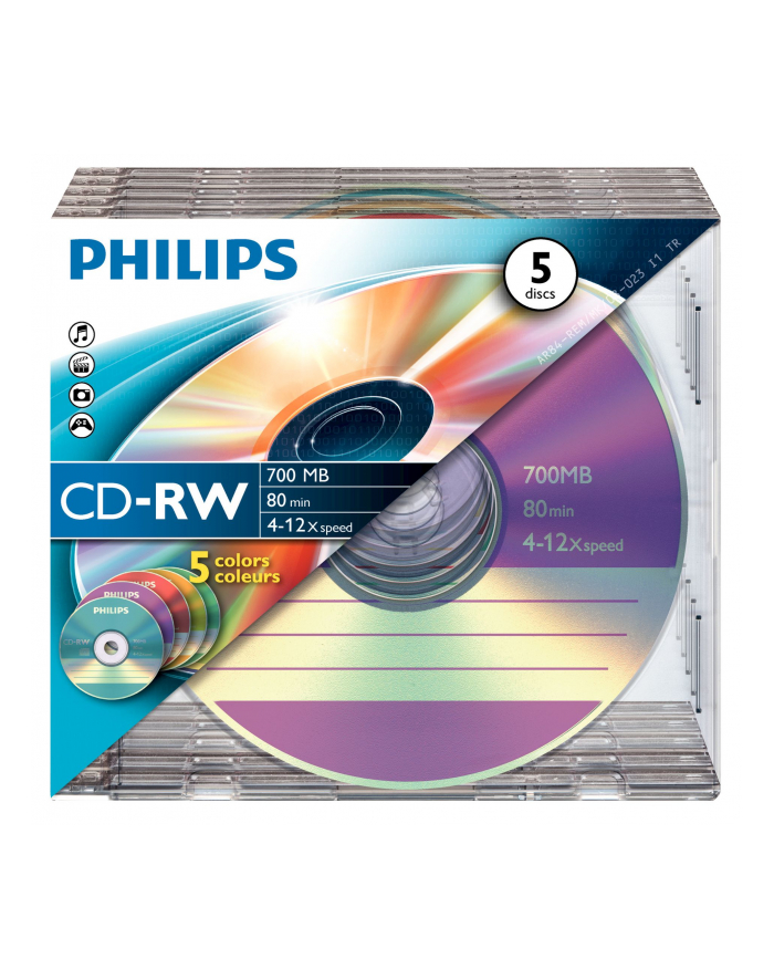PHILIPS CD-RW 700MB 4-12X SLIM5 CW7D2CC0500 główny