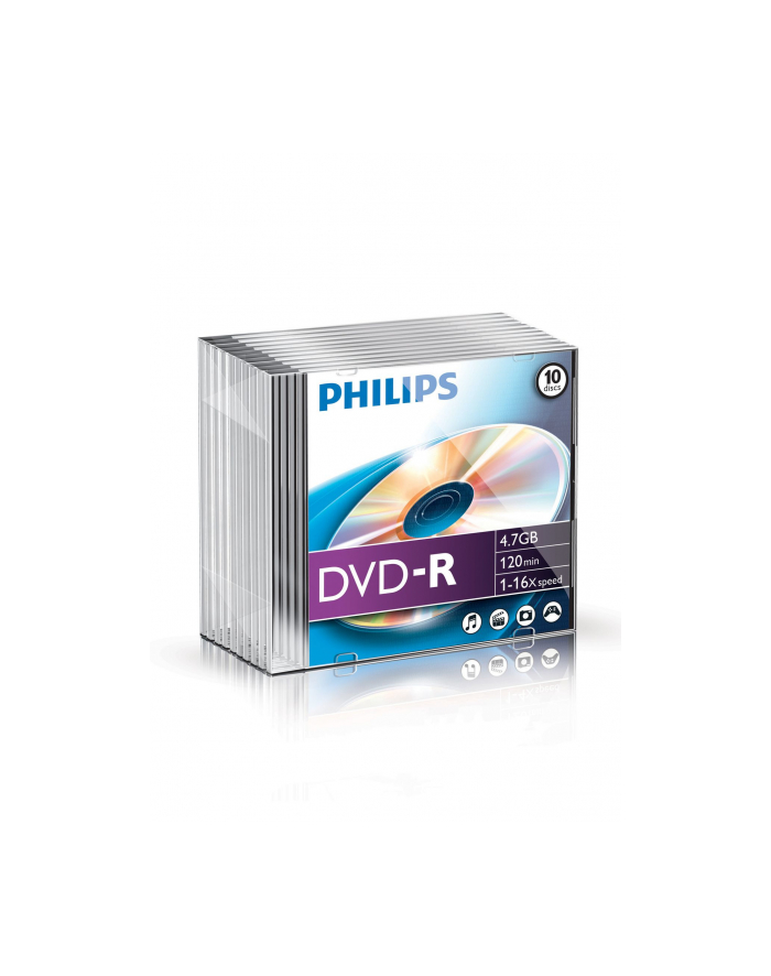 PHILIPS DVD-R 4,7GB 16X SLIM CASE*10 FOIL DM4S6S10F/00 główny