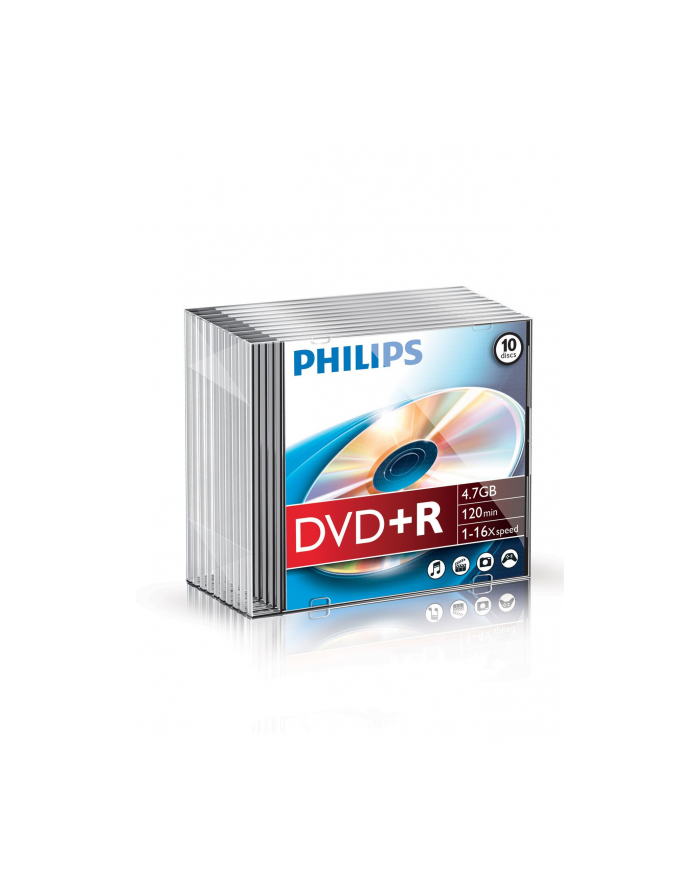 PHILIPS DVD+R 4,7GB 16X SLIM CASE10 DR4S6S10F00 główny