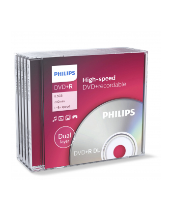 PHILIPS DVD+R 8,5GB 8X DOUBLE LAYER JEWEL CASE5 DR8S8J05C00 nr 1