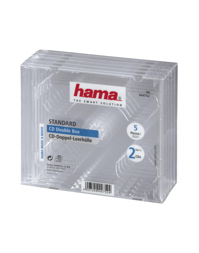 Hama CD Double Jewel Case, Pack 5 (00044752) główny