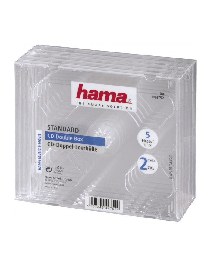Hama CD Double Jewel Case, Pack 5 (00044752) główny