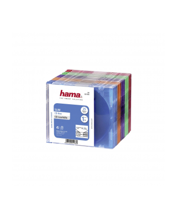 Hama CD Slim Box Pack of 25, Coloured (00051166)