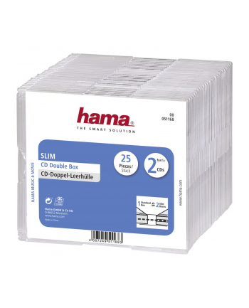 Hama CD Slim Box Double, 25 Pcs. (00051168)