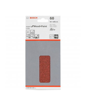 Bosch Papier ścierny RED WOOD gr. 60 93X185mm 2608605303